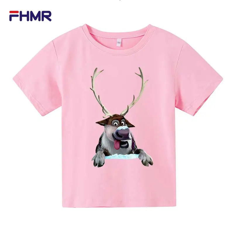 Cute Frozen Children Clothes Kids Summer Fashion Elsa T-shirt Baby Boys Cartoon Tshirts Toddler Girls Short Sleeve Casual Tops - LOCKDEALZ