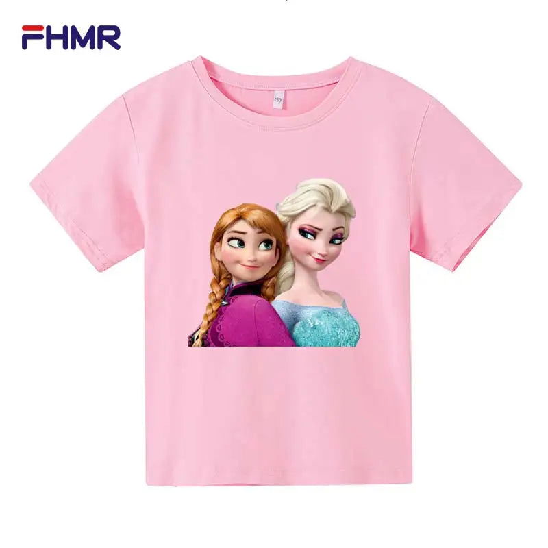 Cute Frozen Children Clothes Kids Summer Fashion Elsa T-shirt Baby Boys Cartoon Tshirts Toddler Girls Short Sleeve Casual Tops - LOCKDEALZ
