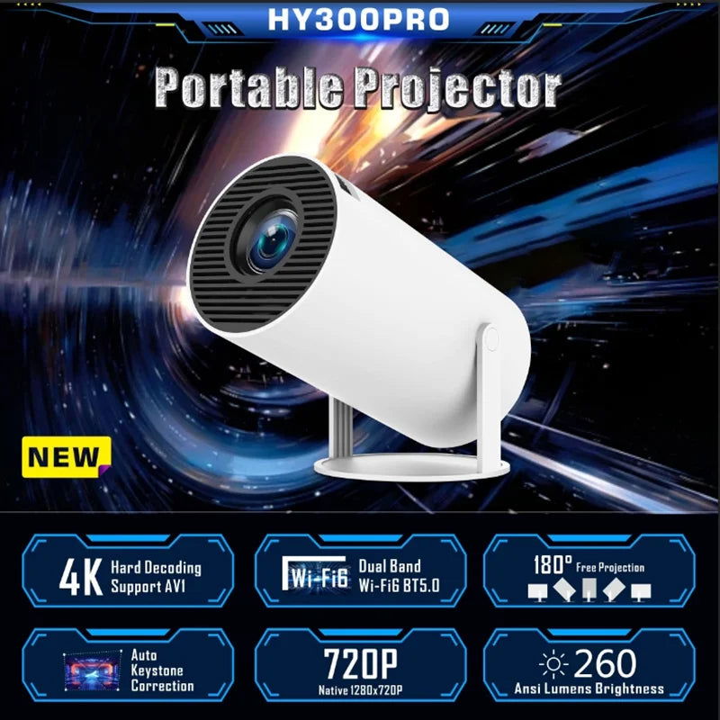 DITONG hy300 pro Projector 4K Android11 Dual Wifi6 260ANSI BT5.0 1080P 1280*720P HD Home Cinema Outdoor portable Projetor - LOCKDEALZ