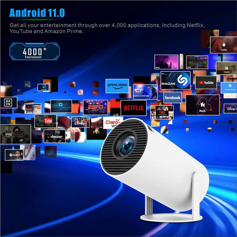 DITONG hy300 pro Projector 4K Android11 Dual Wifi6 260ANSI BT5.0 1080P 1280*720P HD Home Cinema Outdoor portable Projetor - LOCKDEALZ