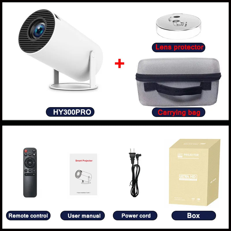 DITONG hy300 pro Projector 4K Android11 Dual Wifi6 260ANSI BT5.0 1080P 1280*720P HD Home Cinema Outdoor portable Projetor - LOCKDEALZ