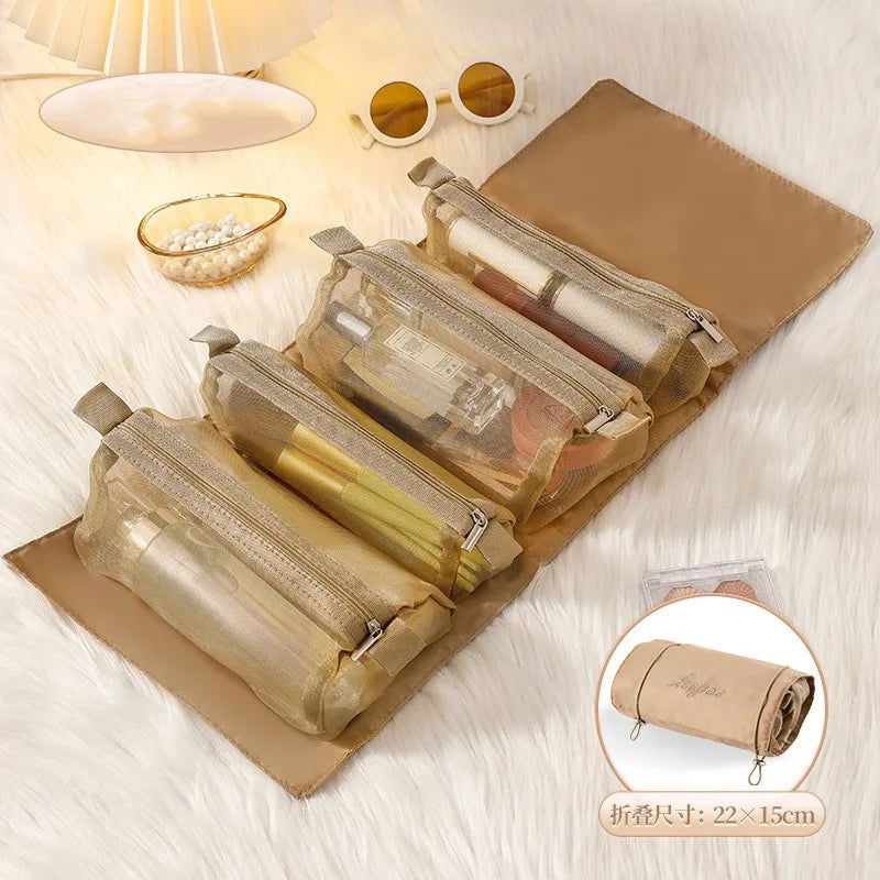 Detachable Cosmetic Bag Portable Large Capacity 4 in 1 Makeup Bags Portable Folding Travel Cosmetics Storage Toiletry Bag - LOCKDEALZ