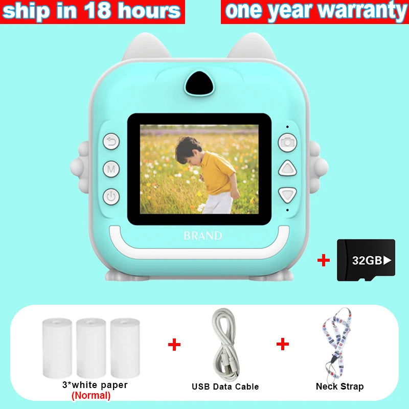 Digital Children Camera For Photography Instant Print Photo Kids Camera Mini Thermal Printer Video Educational Toys Gift - LOCKDEALZ