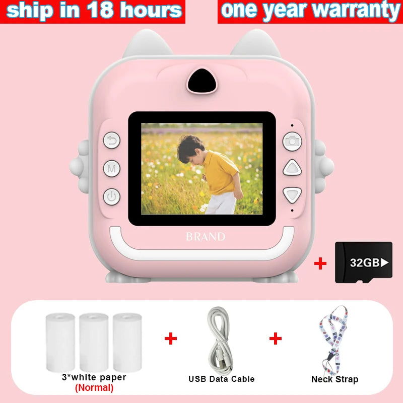 Digital Children Camera For Photography Instant Print Photo Kids Camera Mini Thermal Printer Video Educational Toys Gift - LOCKDEALZ