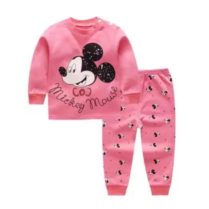 Disney Cartoon Baby Underwear Suit Autumn Clothes Winnie Pooh Printed Children Long Sleeved 2pc/set Pajamas Cotton Kids Outfits - LOCKDEALZ