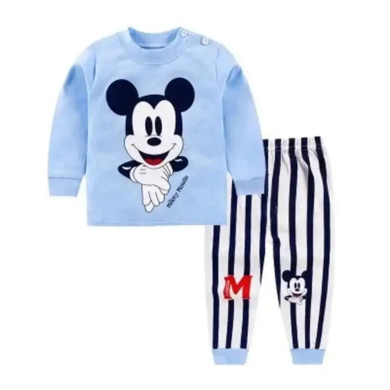 Disney Cartoon Baby Underwear Suit Autumn Clothes Winnie Pooh Printed Children Long Sleeved 2pc/set Pajamas Cotton Kids Outfits - LOCKDEALZ