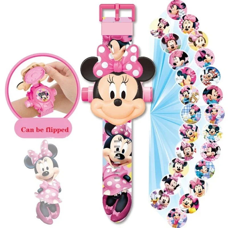 Disney Marvel Spiderman Child Electronic Watch Cartoon Action Figures Projection Wrist Watch  Frozen Minnie Princess Toy Watch - LOCKDEALZ