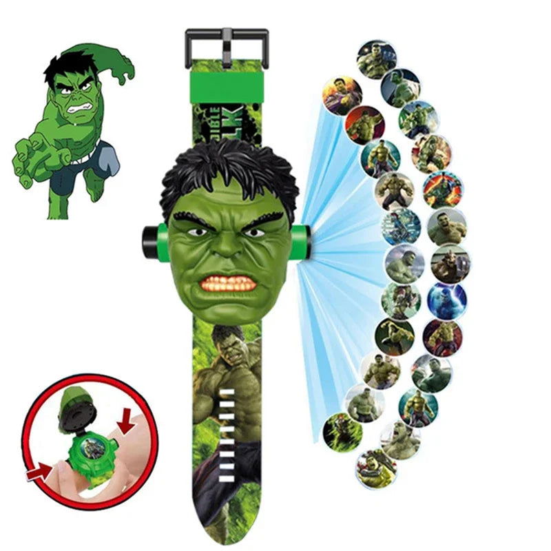 Disney Marvel Spiderman Child Electronic Watch Cartoon Action Figures Projection Wrist Watch  Frozen Minnie Princess Toy Watch - LOCKDEALZ