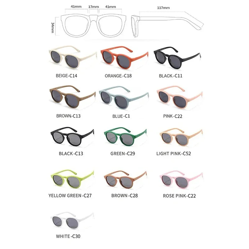 Fashion Baby's First Sunglasses with Strap Round Flexible UV400 Polarized Infant Sunglasses for Ages 0-3 Years - LOCKDEALZ