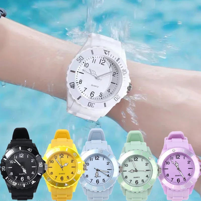 Fashion Casual Watches Silicone Lady Quartz Watch Student Female Classic Vintage Clock Electronic Student Couple WristWatches - LOCKDEALZ