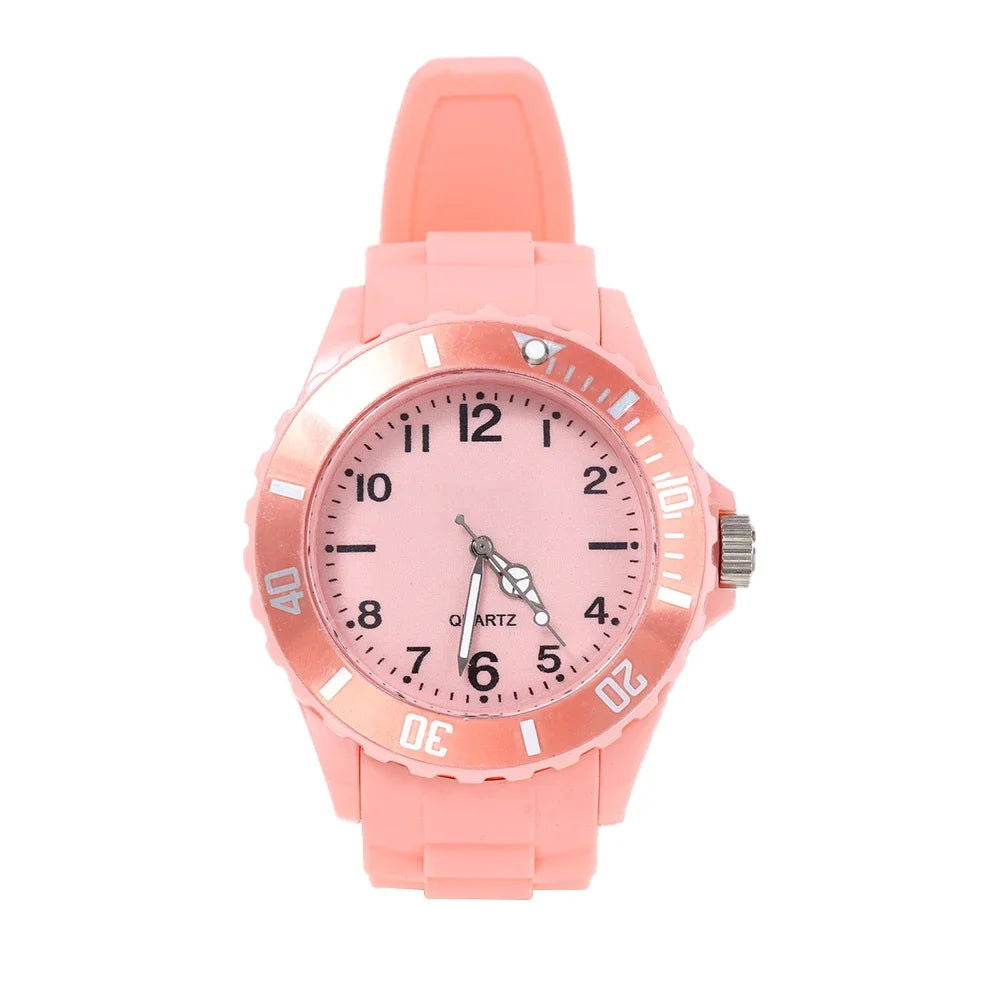 Fashion Casual Watches Silicone Lady Quartz Watch Student Female Classic Vintage Clock Electronic Student Couple WristWatches - LOCKDEALZ