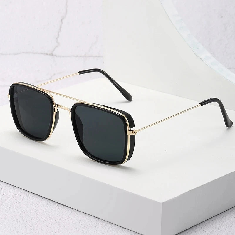 Fashion Sunglasses European and American Metal Small Square Frame Korean Version Glasses Retro Square Sunglasses UV Protection - LOCKDEALZ