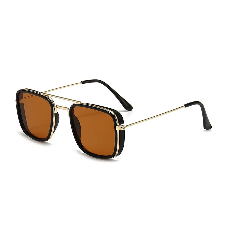 Fashion Sunglasses European and American Metal Small Square Frame Korean Version Glasses Retro Square Sunglasses UV Protection - LOCKDEALZ