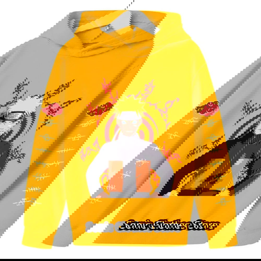 Fashion Unisex Naruto Hoodie For Kids Children Boys Long Sleeves Sweatshirt Baby Kids Tops Girls Clothes 2-14 Years Streetwear - LOCKDEALZ