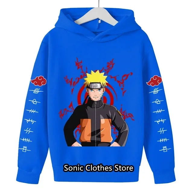Fashion Unisex Naruto Hoodie For Kids Children Boys Long Sleeves Sweatshirt Baby Kids Tops Girls Clothes 2-14 Years Streetwear - LOCKDEALZ