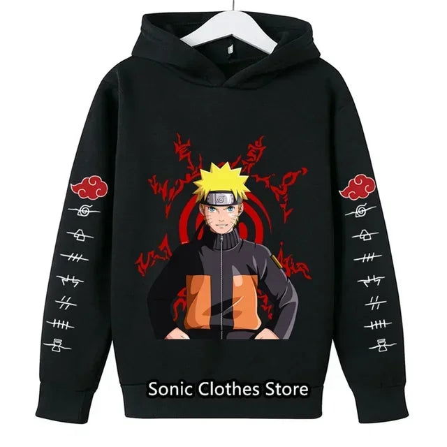 Fashion Unisex Naruto Hoodie For Kids Children Boys Long Sleeves Sweatshirt Baby Kids Tops Girls Clothes 2-14 Years Streetwear - LOCKDEALZ