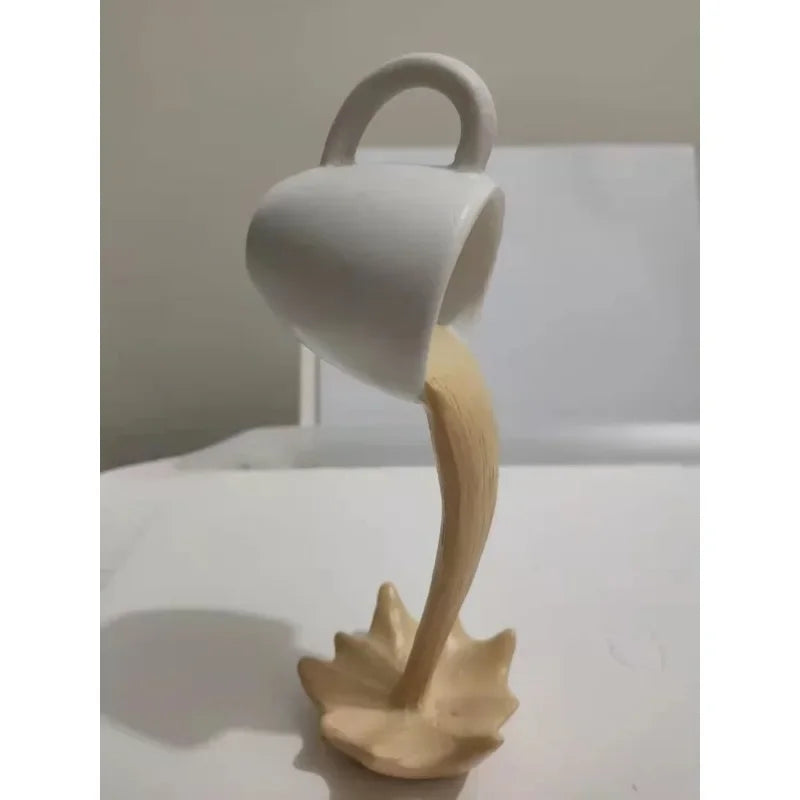 Floating Spilling Coffee Cup Sculpture - LOCKDEALZ