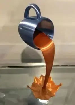 Floating Spilling Coffee Cup Sculpture - LOCKDEALZ