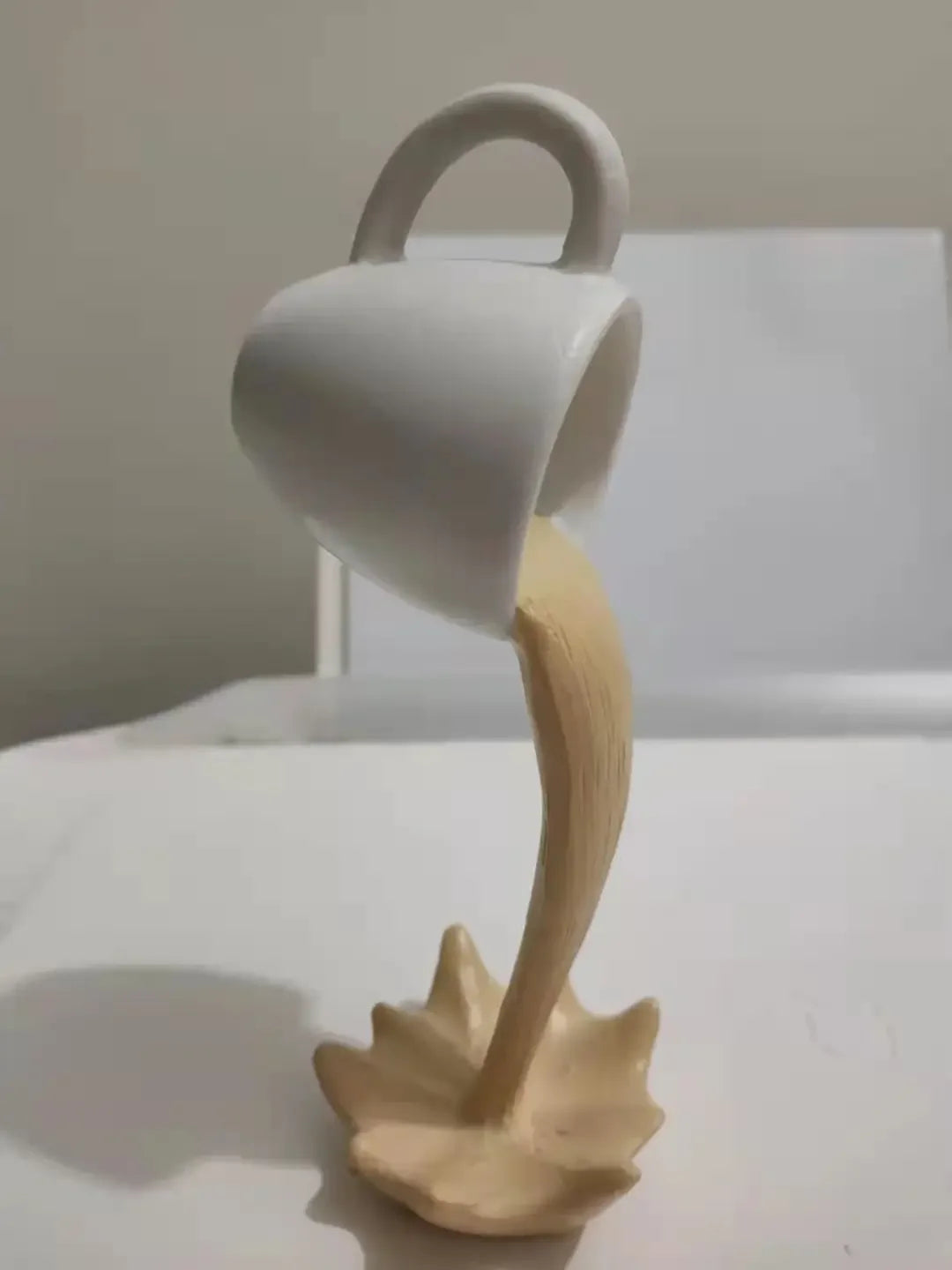 Floating Spilling Coffee Cup Sculpture - LOCKDEALZ