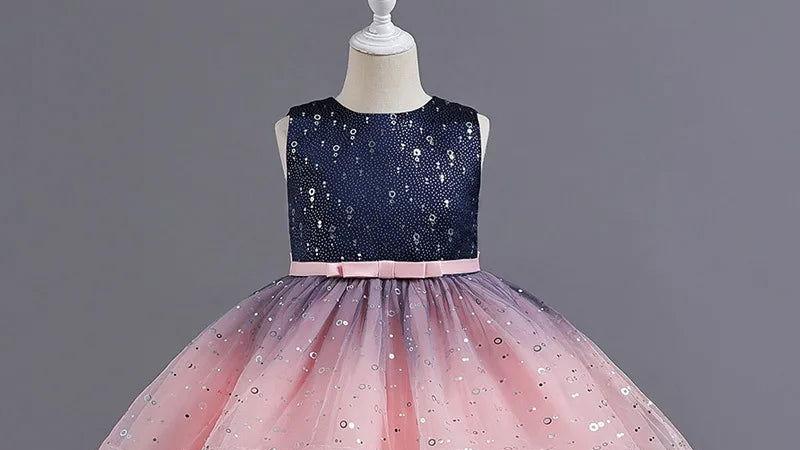 Flower Girls Princess Sequins Baby Wedding Christmas Party Trailing Dress Teenager Children Kids Elegant Vestidos for 3-15Years - LOCKDEALZ