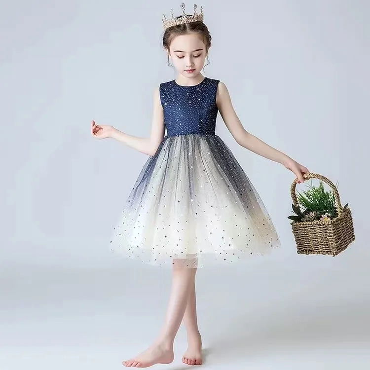Flower Girls Princess Sequins Baby Wedding Christmas Party Trailing Dress Teenager Children Kids Elegant Vestidos for 3-15Years - LOCKDEALZ