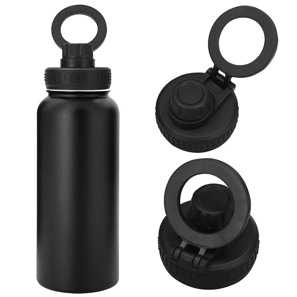 For MagSafe 1000ML Insulated Bottle Water Bottle with Rotating Phone Holder Thermal Water Cup Thermal Mug for Outdoor Sports - LOCKDEALZ