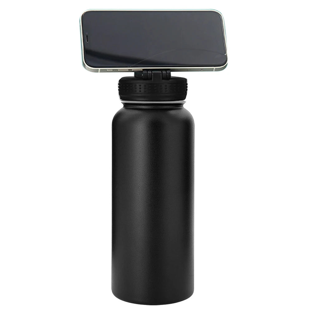 For MagSafe 1000ML Insulated Bottle Water Bottle with Rotating Phone Holder Thermal Water Cup Thermal Mug for Outdoor Sports - LOCKDEALZ
