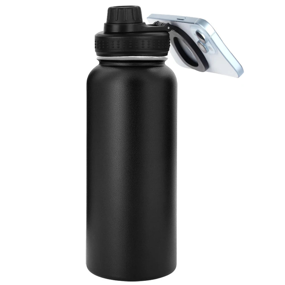 For MagSafe 1000ML Insulated Bottle Water Bottle with Rotating Phone Holder Thermal Water Cup Thermal Mug for Outdoor Sports - LOCKDEALZ