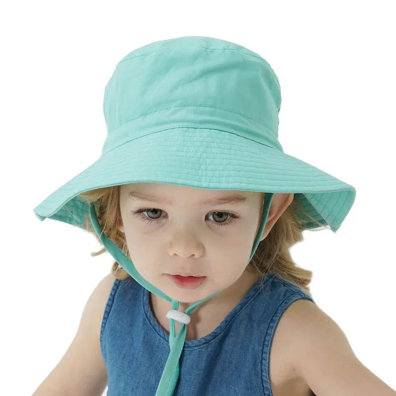 Girls Boys Outdoor Anti UV Beach Cap Summer Baby Sun Hat Kids Bucket Cap - LOCKDEALZ