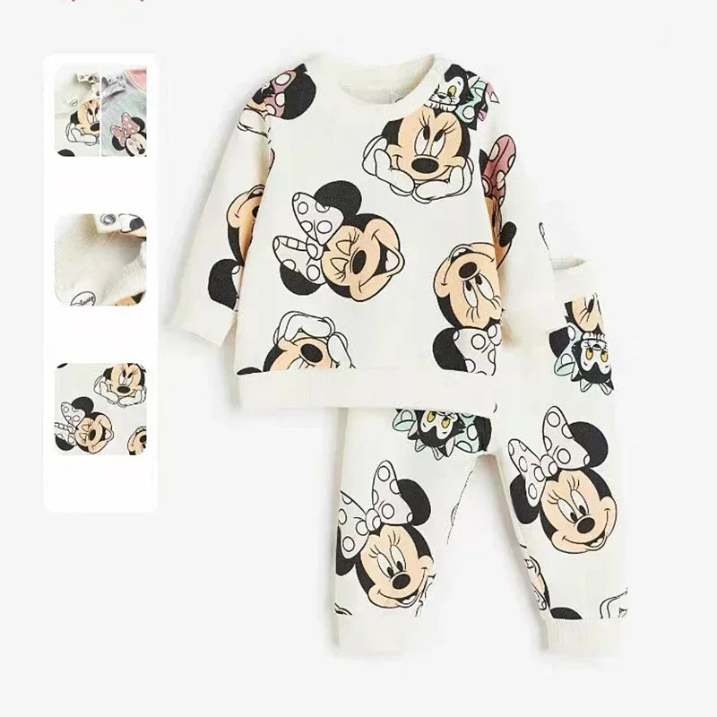 Girls Casual Cartoon Cotton Set Little Girl Cute Toddler Party Clothes Spring Kids Mickey Minnie Mouse Sets Outfits - LOCKDEALZ