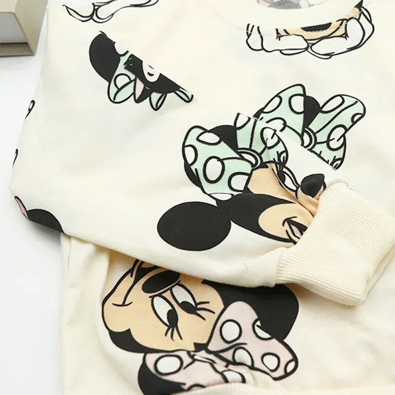 Girls Casual Cartoon Cotton Set Little Girl Cute Toddler Party Clothes Spring Kids Mickey Minnie Mouse Sets Outfits - LOCKDEALZ