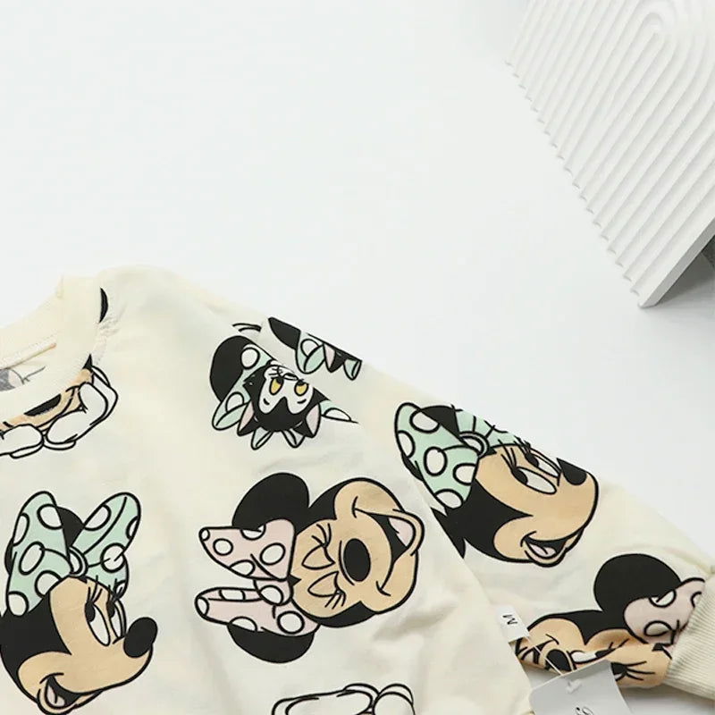 Girls Casual Cartoon Cotton Set Little Girl Cute Toddler Party Clothes Spring Kids Mickey Minnie Mouse Sets Outfits - LOCKDEALZ