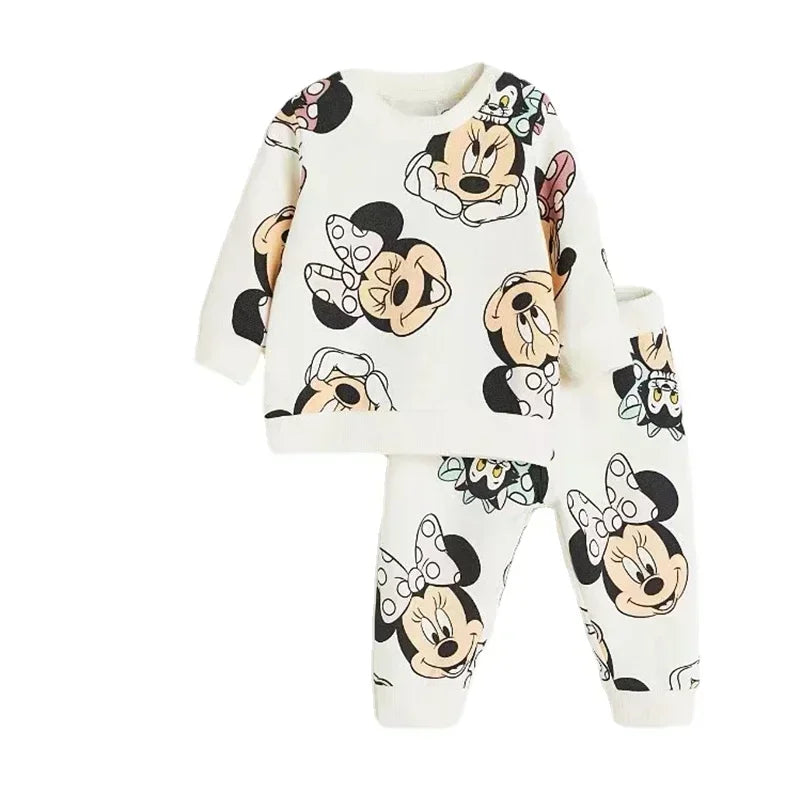 Girls Casual Cartoon Cotton Set Little Girl Cute Toddler Party Clothes Spring Kids Mickey Minnie Mouse Sets Outfits - LOCKDEALZ