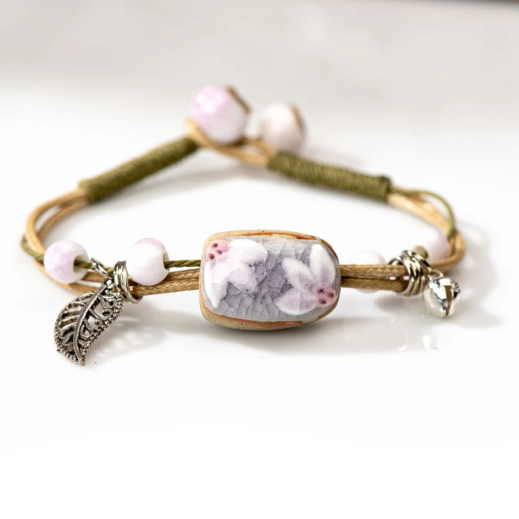Handmade Ceramic Flower Retro Style Adjustable Size Bracelet Wholesale  Gifts Low Price Items Free Shipping Z632 - LOCKDEALZ