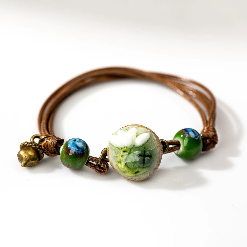 Handmade Ceramic Flower Retro Style Adjustable Size Bracelet Wholesale  Gifts Low Price Items Free Shipping Z632 - LOCKDEALZ