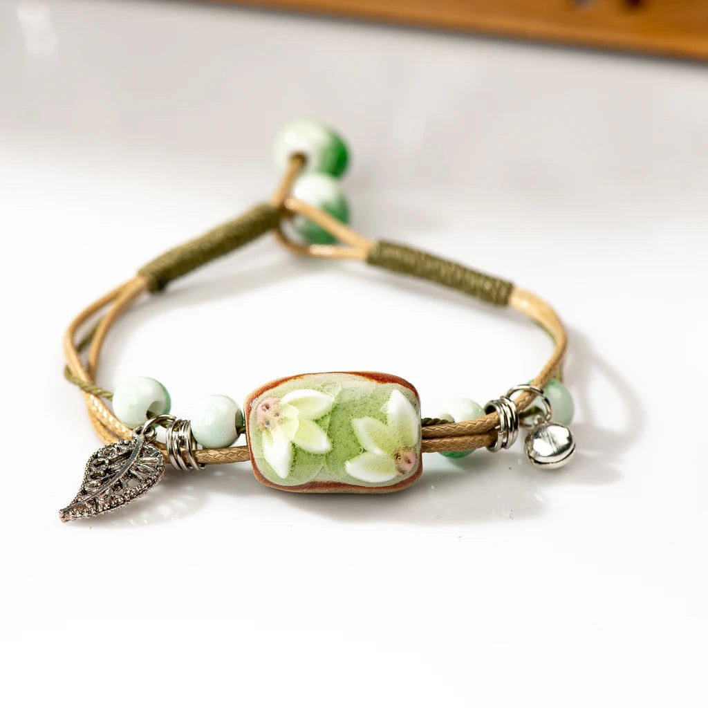 Handmade Ceramic Flower Retro Style Adjustable Size Bracelet Wholesale  Gifts Low Price Items Free Shipping Z632 - LOCKDEALZ