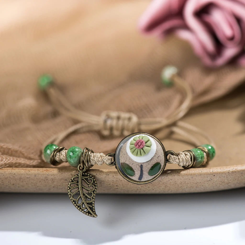 Handmade Ceramic Flower Retro Style Adjustable Size Bracelet Wholesale  Gifts Low Price Items Free Shipping Z632 - LOCKDEALZ