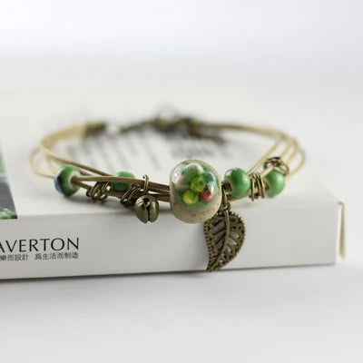 Handmade Ceramic Flower Retro Style Adjustable Size Bracelet Wholesale  Gifts Low Price Items Free Shipping Z632 - LOCKDEALZ