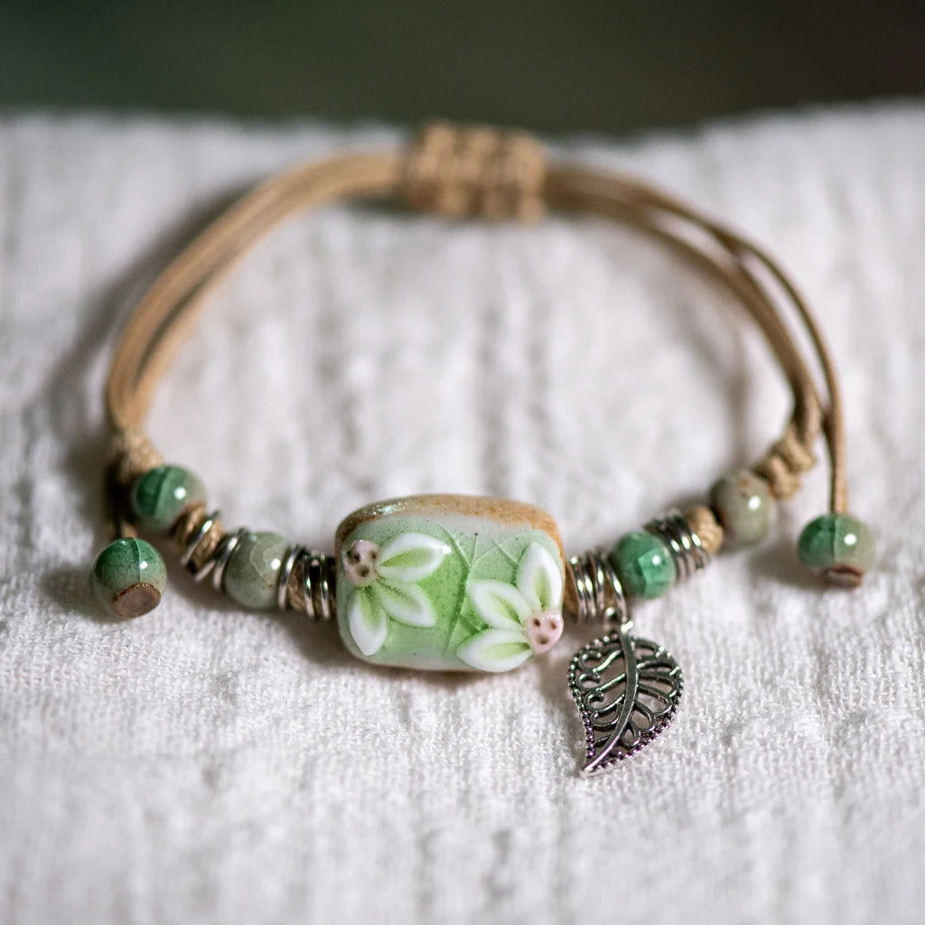 Handmade Ceramic Flower Retro Style Adjustable Size Bracelet Wholesale  Gifts Low Price Items Free Shipping Z632 - LOCKDEALZ