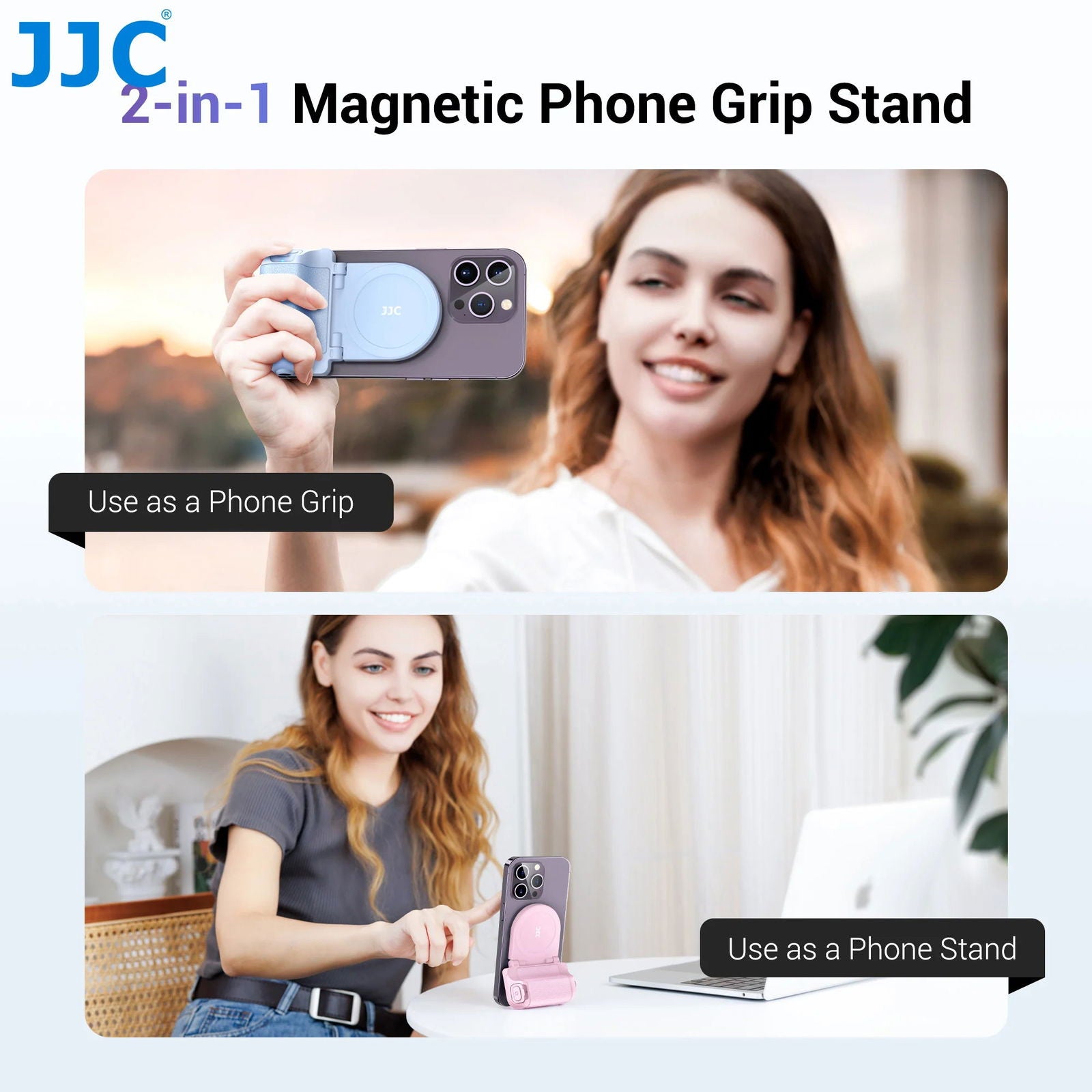 JJC Magnetic Snapgrip Phone Hand Grip Magsafe Handheld Bluetooth Remote Control Handle Shutter Phone Tripod Mount for Vlog - LOCKDEALZ
