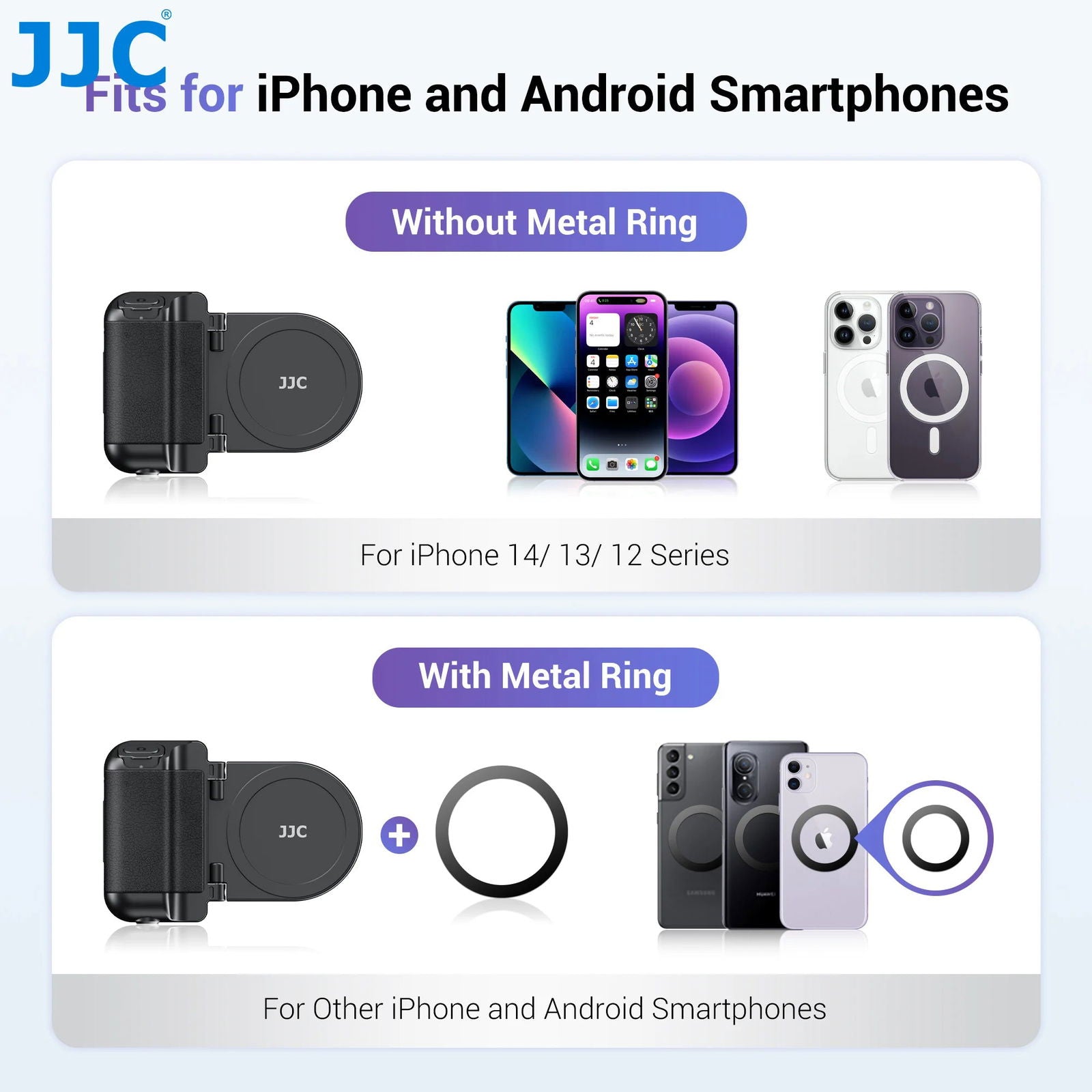 JJC Magnetic Snapgrip Phone Hand Grip Magsafe Handheld Bluetooth Remote Control Handle Shutter Phone Tripod Mount for Vlog - LOCKDEALZ