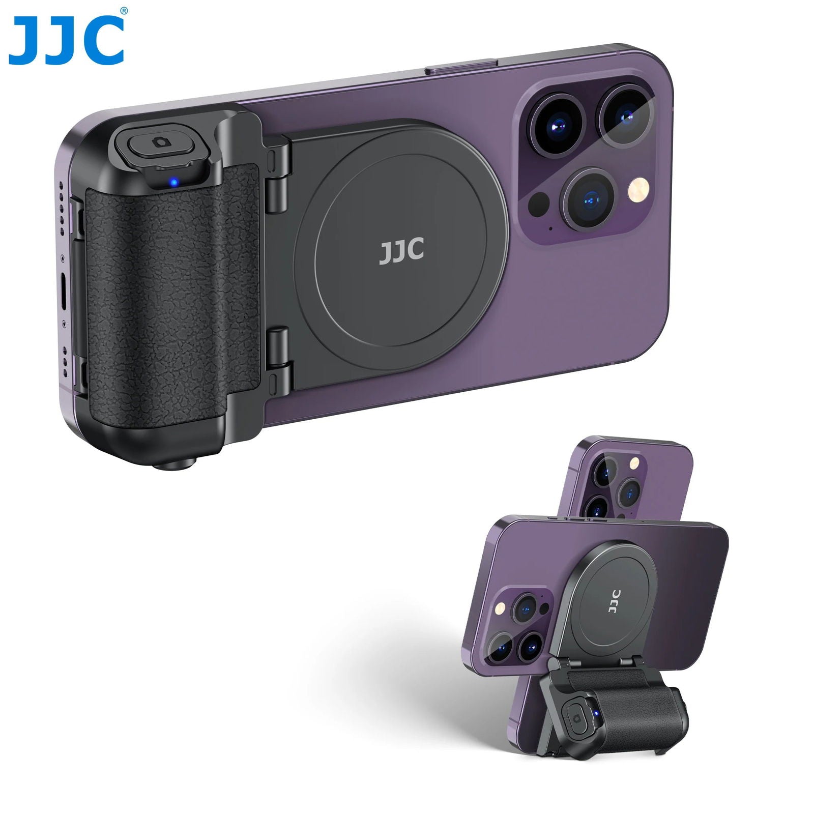 JJC Magnetic Snapgrip Phone Hand Grip Magsafe Handheld Bluetooth Remote Control Handle Shutter Phone Tripod Mount for Vlog - LOCKDEALZ