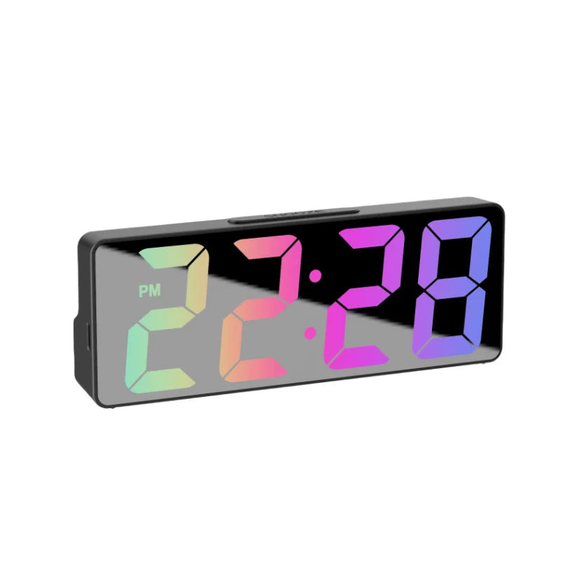 Latest Digital Clock LED Alarm Clock Bedroom Electronic Desktop Clock With Temperature Display Adjustable Brightness 12/24 Hours - LOCKDEALZ