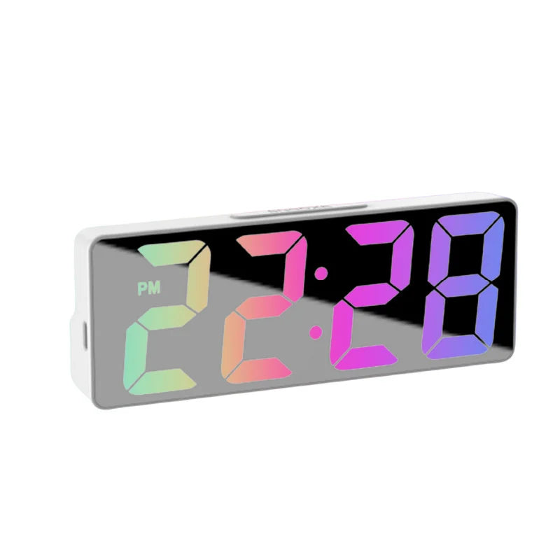 Latest Digital Clock LED Alarm Clock Bedroom Electronic Desktop Clock With Temperature Display Adjustable Brightness 12/24 Hours - LOCKDEALZ