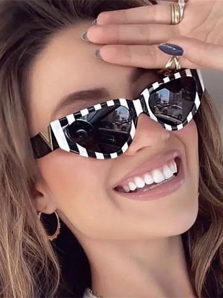 Luxury Vintage Cat Eyt Sunglasses Women 2023 Fashion V Brand Designer Cateye Sun Glasses Female Eyewear UV400 Gafas De Sol Mujer - LOCKDEALZ
