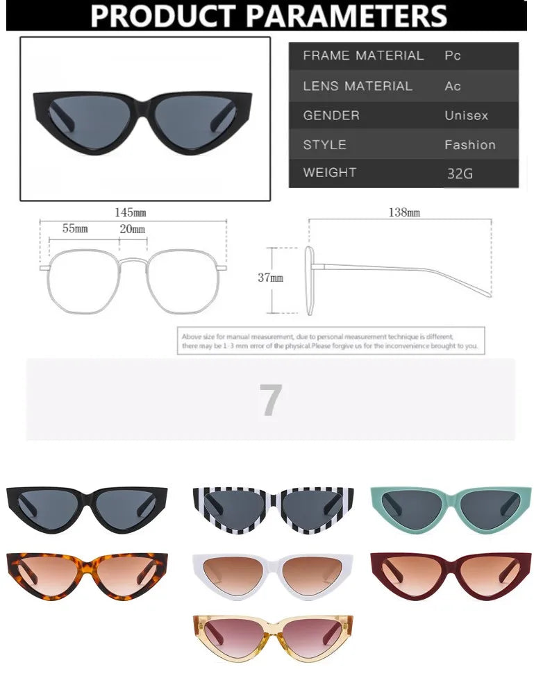 Luxury Vintage Cat Eyt Sunglasses Women 2023 Fashion V Brand Designer Cateye Sun Glasses Female Eyewear UV400 Gafas De Sol Mujer - LOCKDEALZ