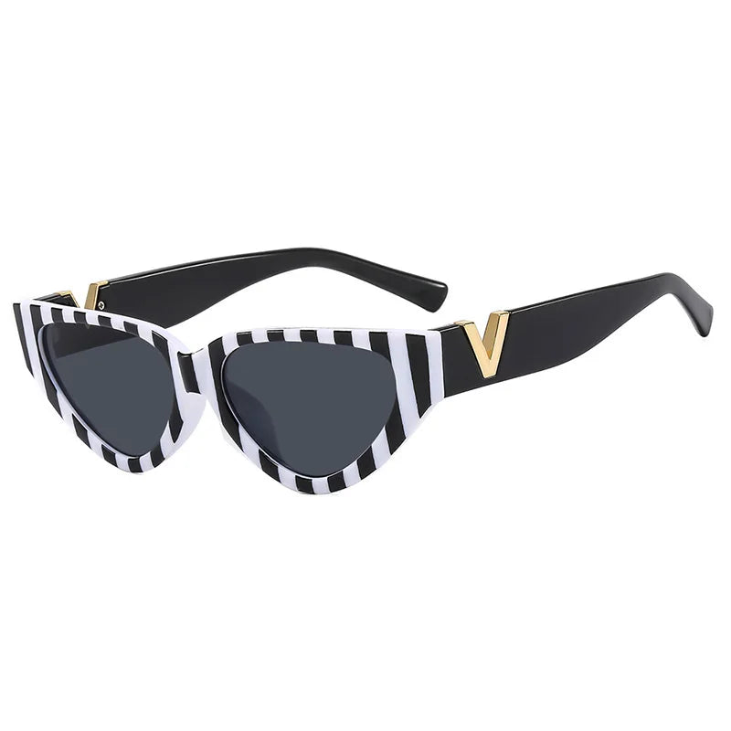 Luxury Vintage Cat Eyt Sunglasses Women 2023 Fashion V Brand Designer Cateye Sun Glasses Female Eyewear UV400 Gafas De Sol Mujer - LOCKDEALZ