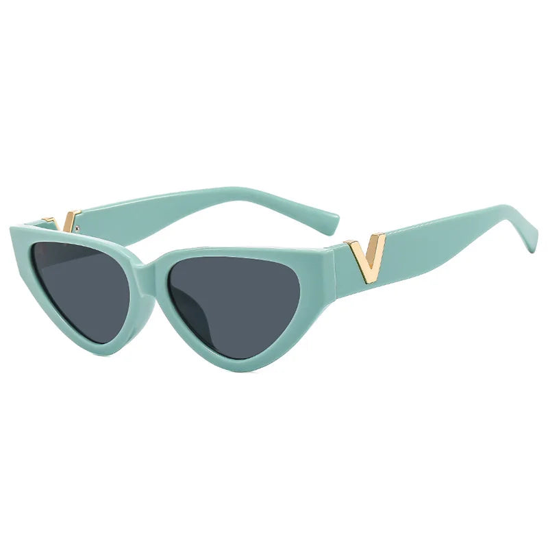 Luxury Vintage Cat Eyt Sunglasses Women 2023 Fashion V Brand Designer Cateye Sun Glasses Female Eyewear UV400 Gafas De Sol Mujer - LOCKDEALZ