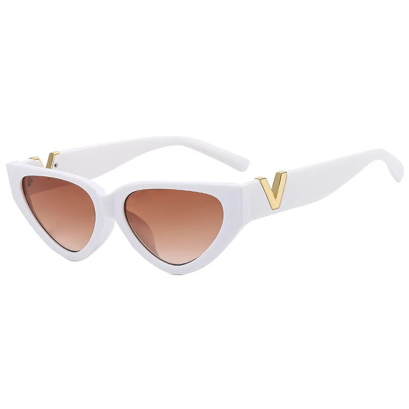 Luxury Vintage Cat Eyt Sunglasses Women 2023 Fashion V Brand Designer Cateye Sun Glasses Female Eyewear UV400 Gafas De Sol Mujer - LOCKDEALZ