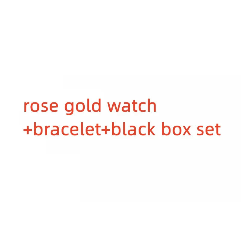 Luxury Women Shiny Bracelet Watches 2pcs Set Rose Gold Watch Fashion Ladies Elegant Quartz Diamond Wristwatch Female Reloj Mujer - LOCKDEALZ